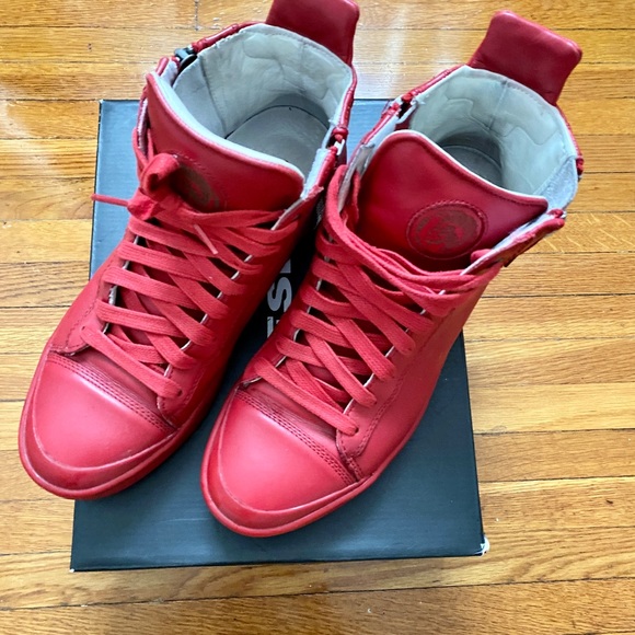 Diesel Men’s Red high top sneakers Size 8.5 - Picture 2 of 11